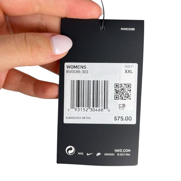 Nike NWT Women's Dri-Fit Teal White Colorblock Pique Knit Quarter Zip Golf Polo - Picture 11 of 13